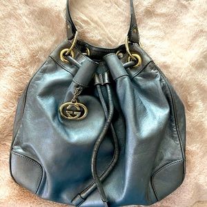 Beautiful, Authentic pewter Gucci bag